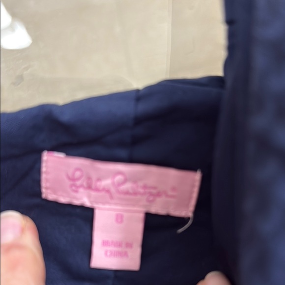 Lilly Pulitzer One-Shoulder Navy and Gold Striped Dress - Picture 5 of 6